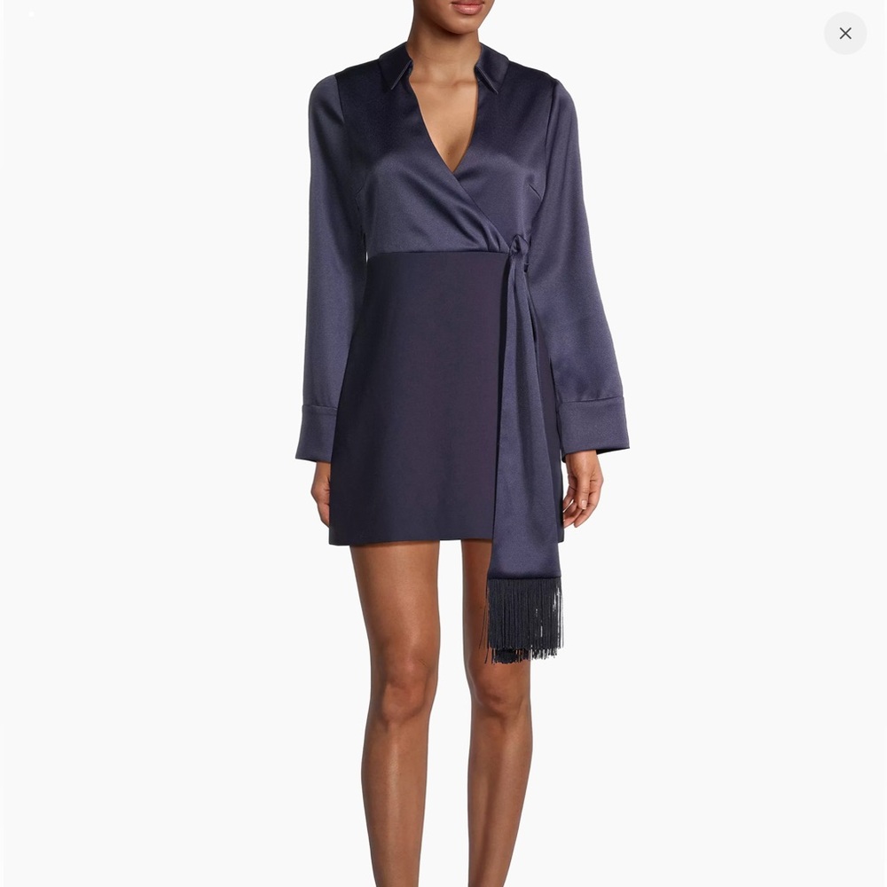 LIKELY Fringe Mini Dress in Navy